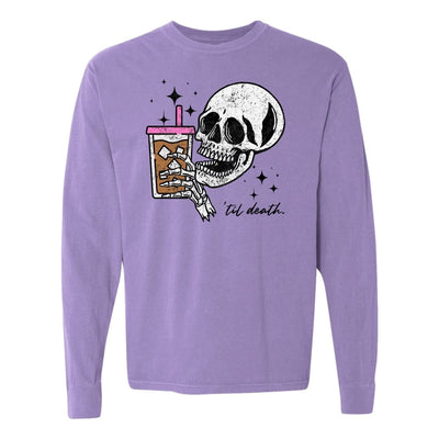 'Til Death Iced Coffee' Long Sleeve T-Shirt - United Monograms