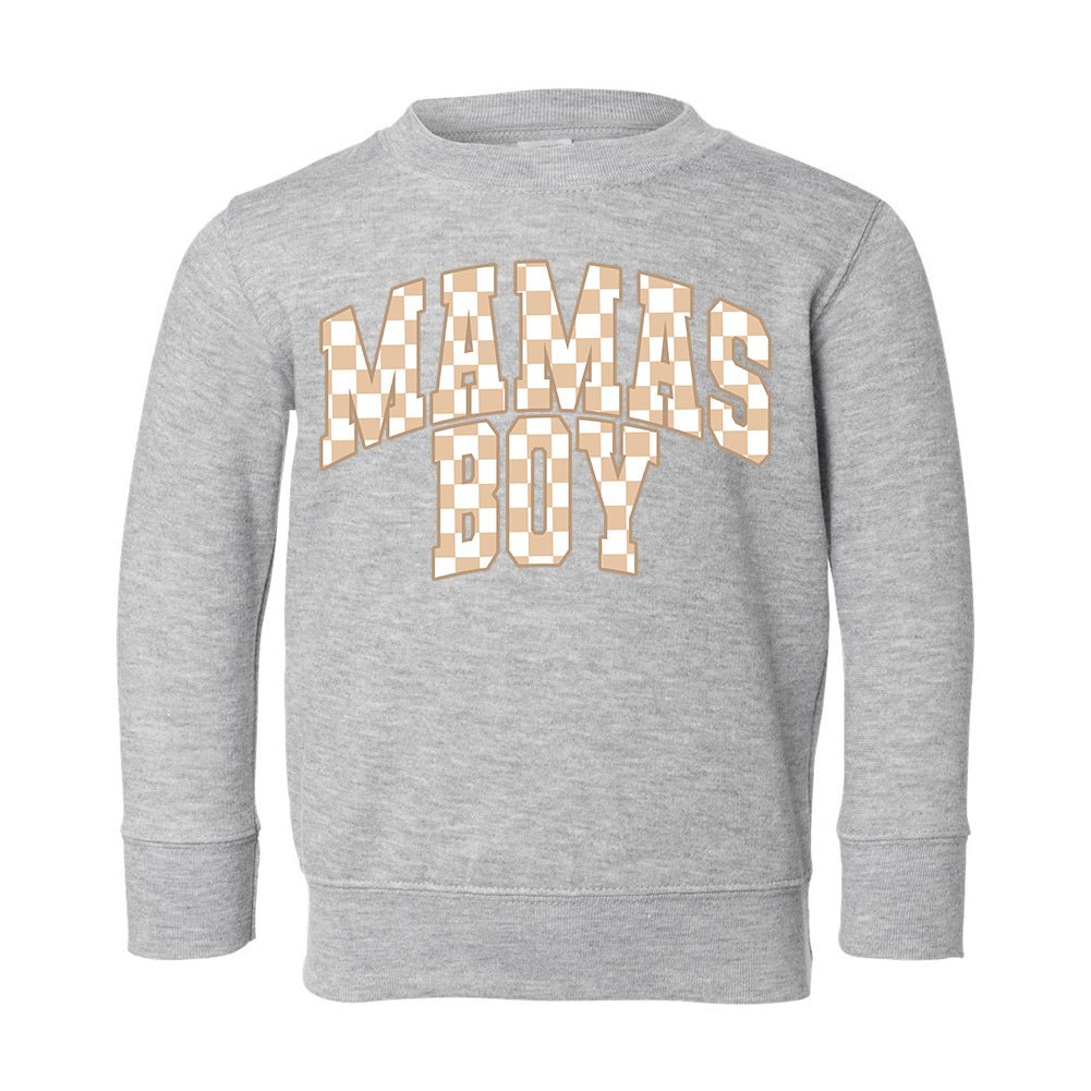Toddler 'Mini/Mama's Boy Tan Check' Crewneck Sweatshirt - United Monograms