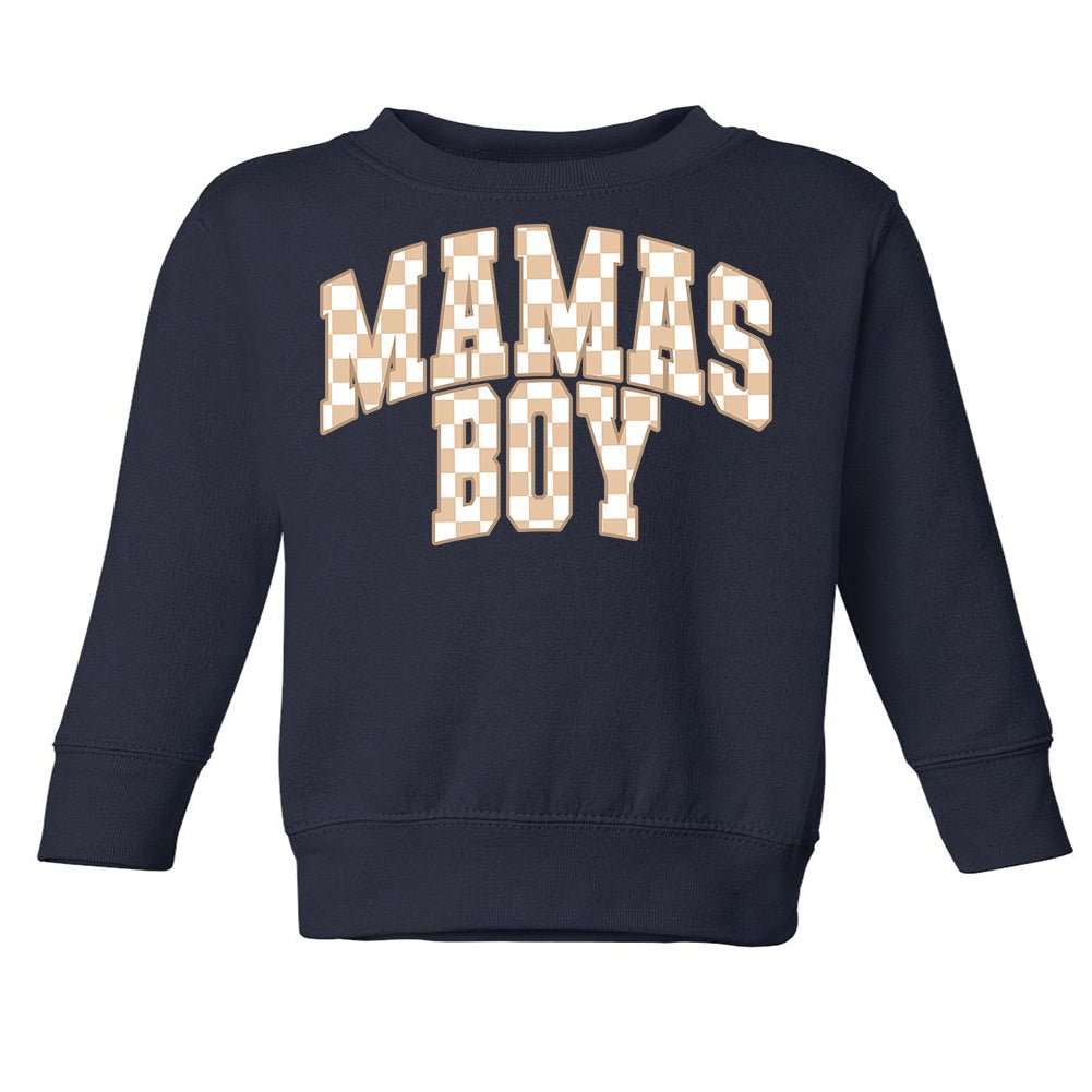Toddler 'Mini/Mama's Boy Tan Check' Crewneck Sweatshirt - United Monograms
