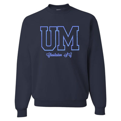 UM Periwinkle Big Letter Stitched Crewneck - United Monograms