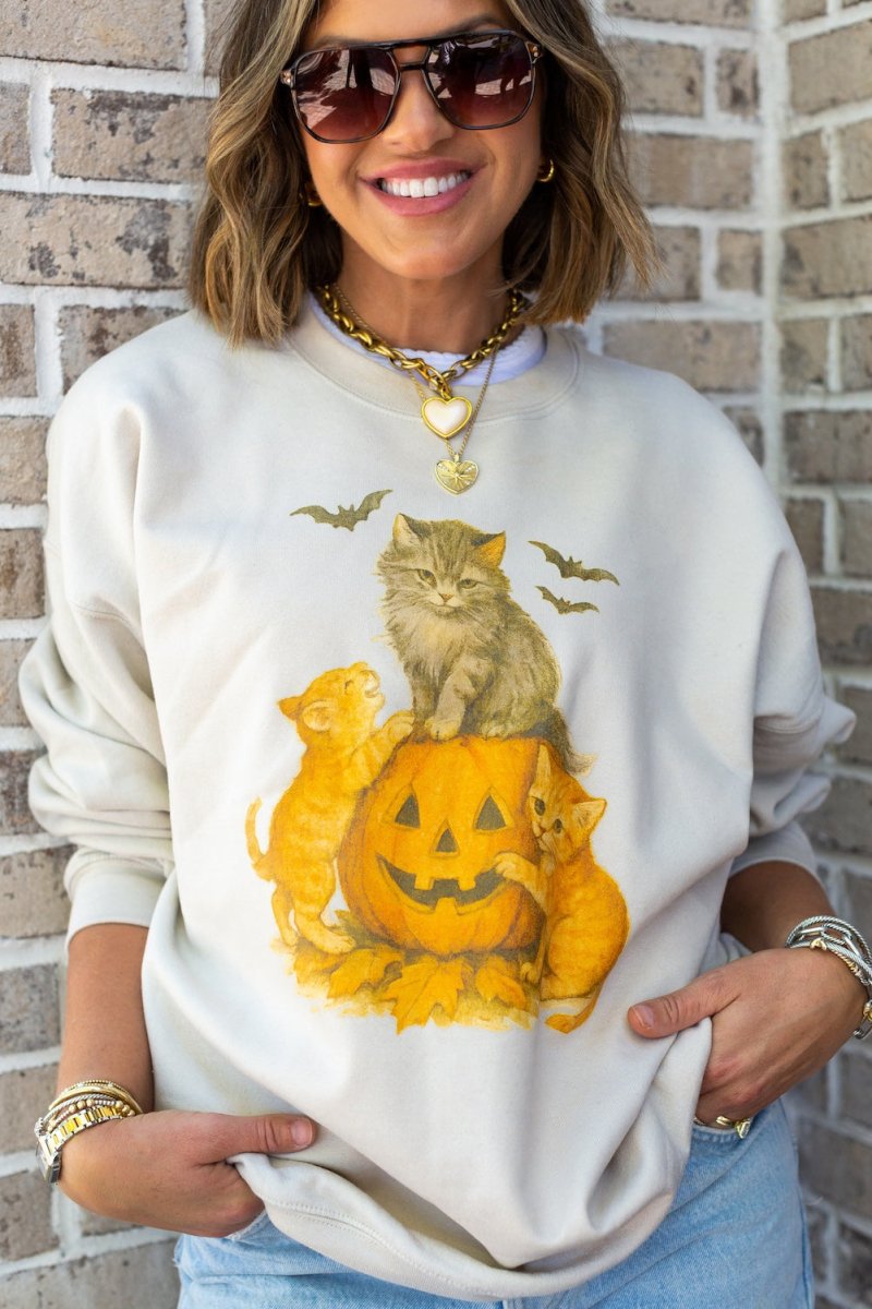 UM X @livinwithMB 'Cats & Pumpkins' Crewneck - United Monograms