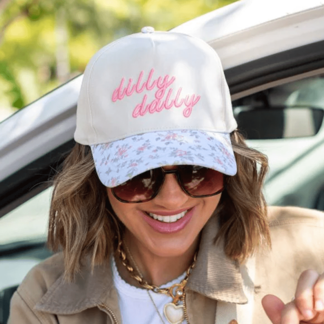 UM X @livinwithMB Dilly Dally Floral Hat - United Monograms
