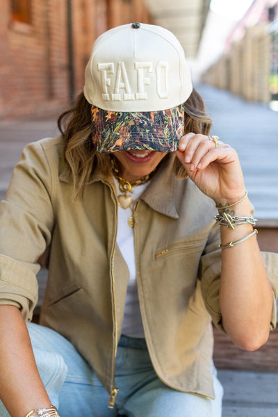 UM X @livinwithMB FAFO Camo Brim Hat - United Monograms