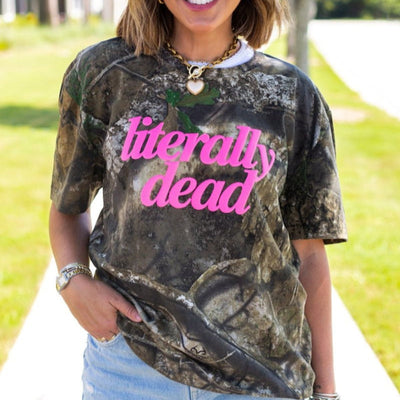 UM X @livinwithMB PUFF 'Literally Dead' Camo Tee - United Monograms