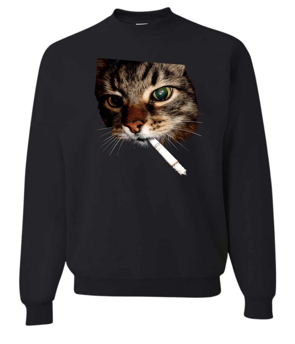 UM X @livinwithMB 'Smokin' Cat' Distressed Tee - United Monograms