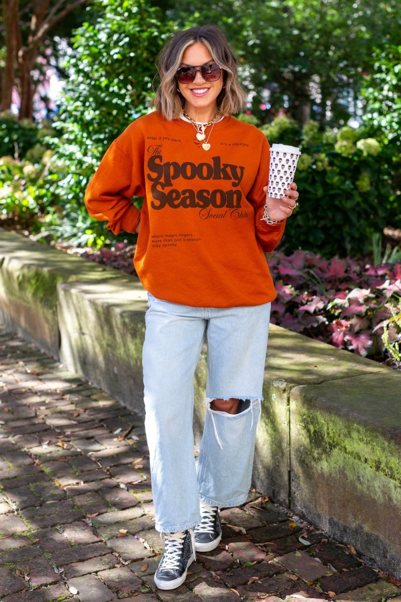 UM X @livinwithMB 'Spooky Season Social Club' Crewneck - United Monograms