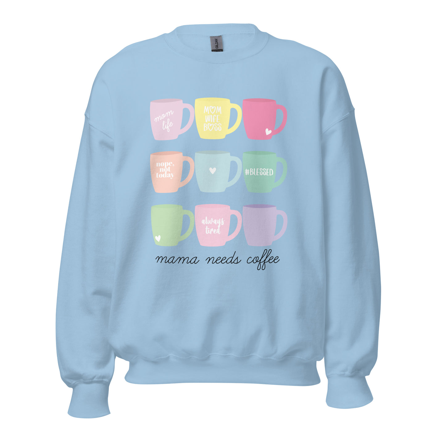 Monogrammed 'Mama Needs Coffee' Crewneck Sweatshirt