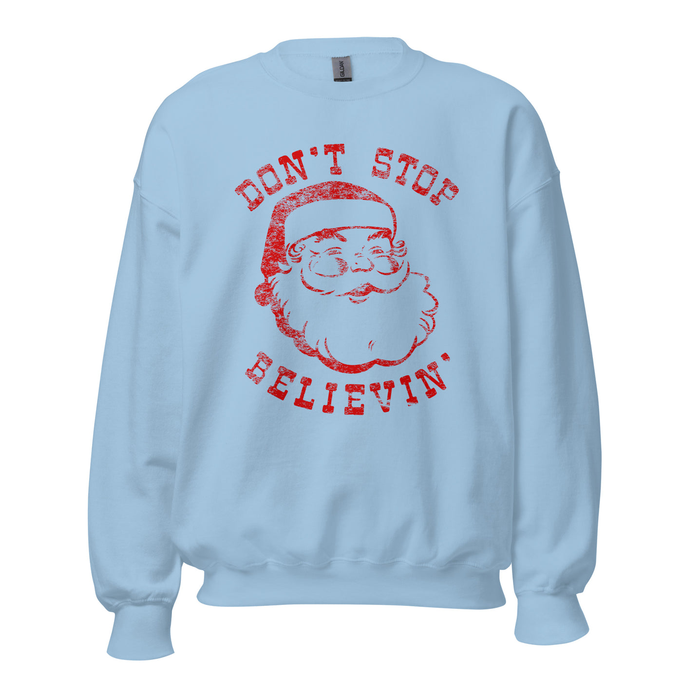 Monogrammed Santa Don't Stop Believin' Crewneck Sweatshirt