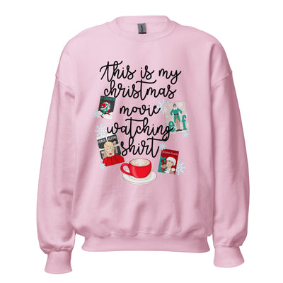Monogrammed 'This Is My Christmas Movie Watching Shirt' Crewneck Sweatshirt