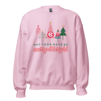 Monogrammed 'Merry & Bright' Crewneck Sweatshirt