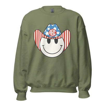 Monogrammed 'Patriotic Cowboy' Crewneck Sweatshirt