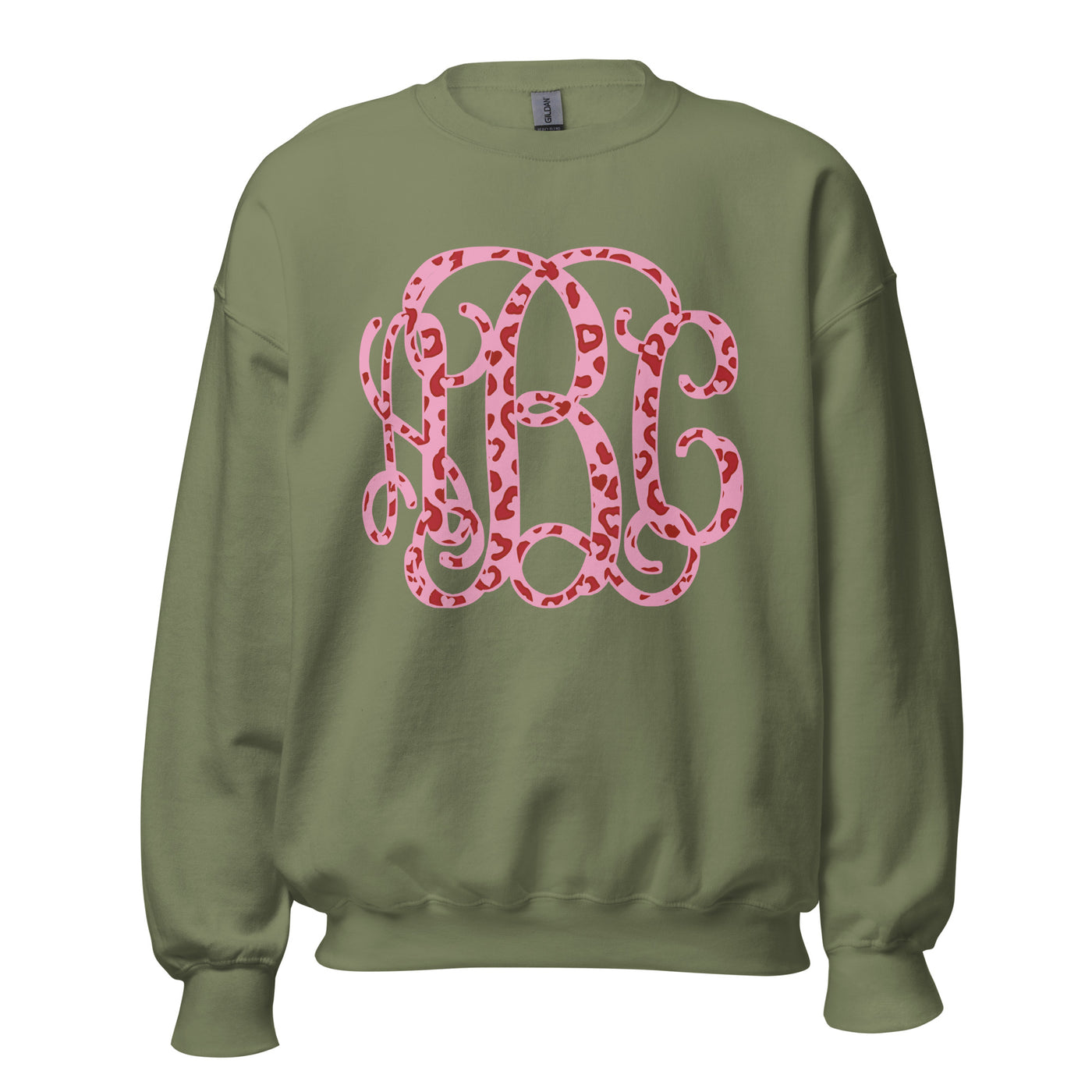 Monogrammed 'Leopard Love' Big Print Crewneck Sweatshirt