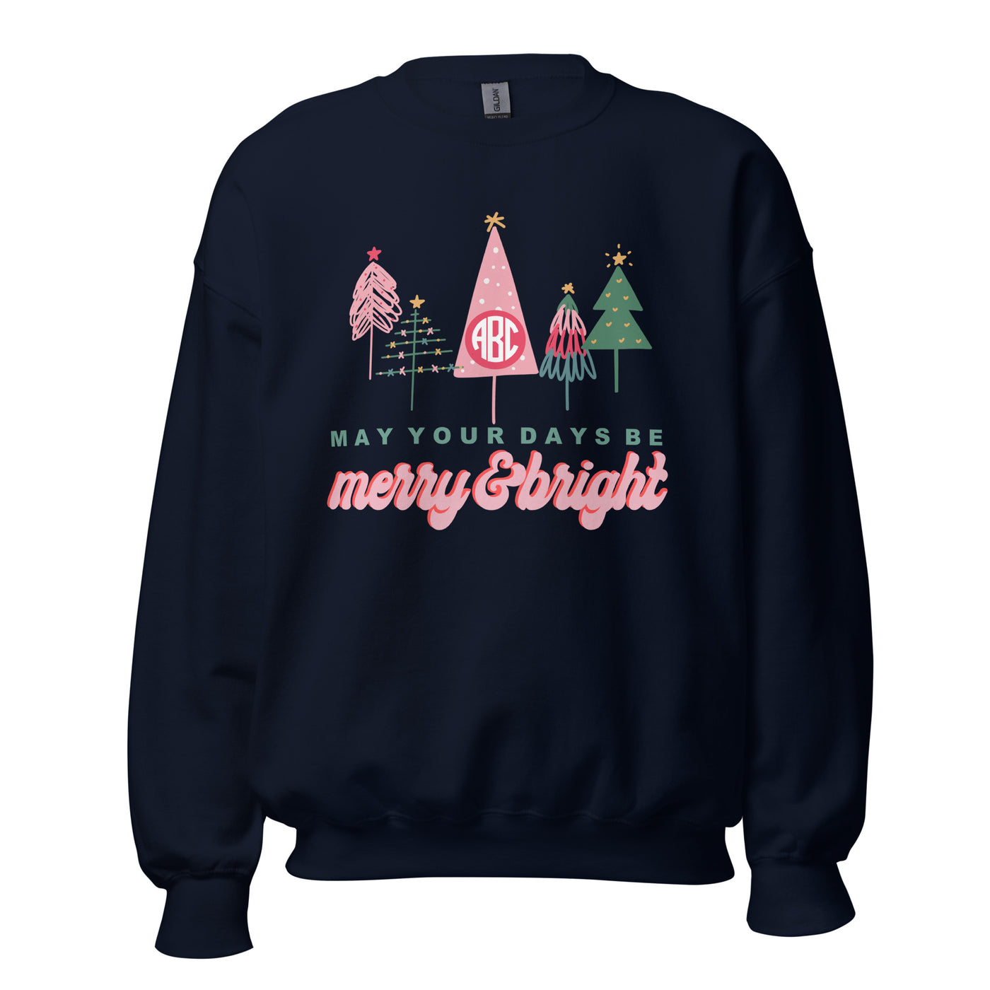 Monogrammed 'Merry & Bright' Crewneck Sweatshirt