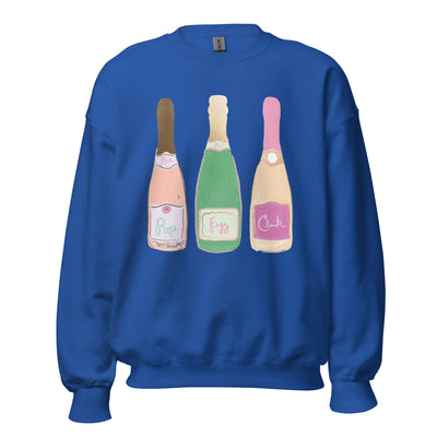 Monogrammed 'Champagne Bottles' Crewneck Sweatshirt