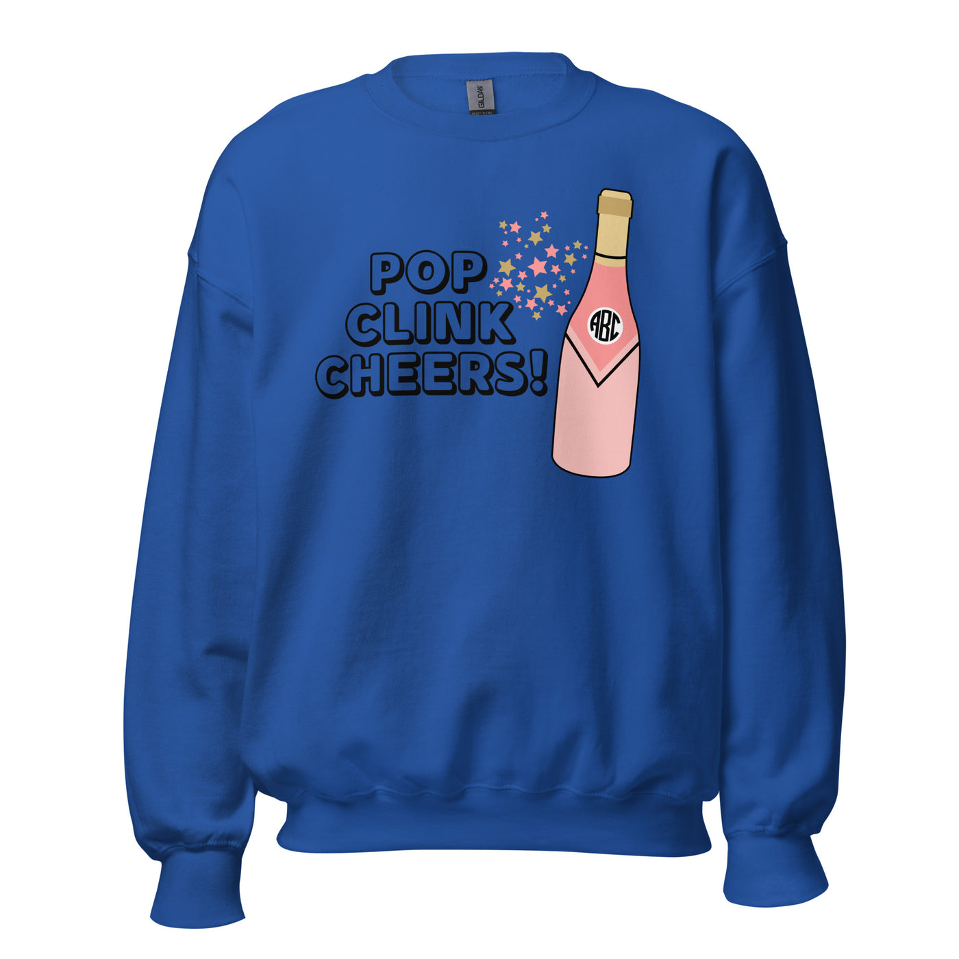Monogrammed 'Pop Clink Cheers' Crewneck Sweatshirt