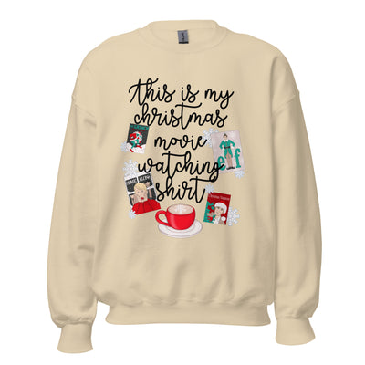 Monogrammed 'This Is My Christmas Movie Watching Shirt' Crewneck Sweatshirt