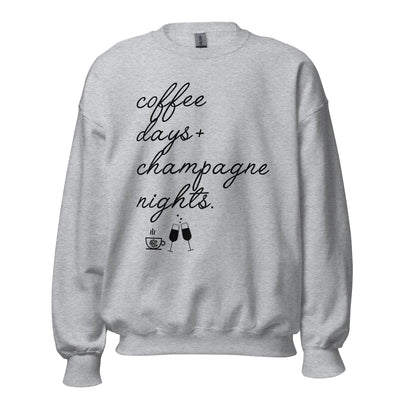 Monogrammed 'Coffee Days + Champagne Nights' Crewneck Sweatshirt