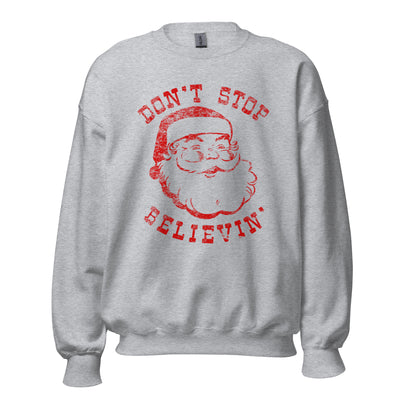 Monogrammed Santa Don't Stop Believin' Crewneck Sweatshirt