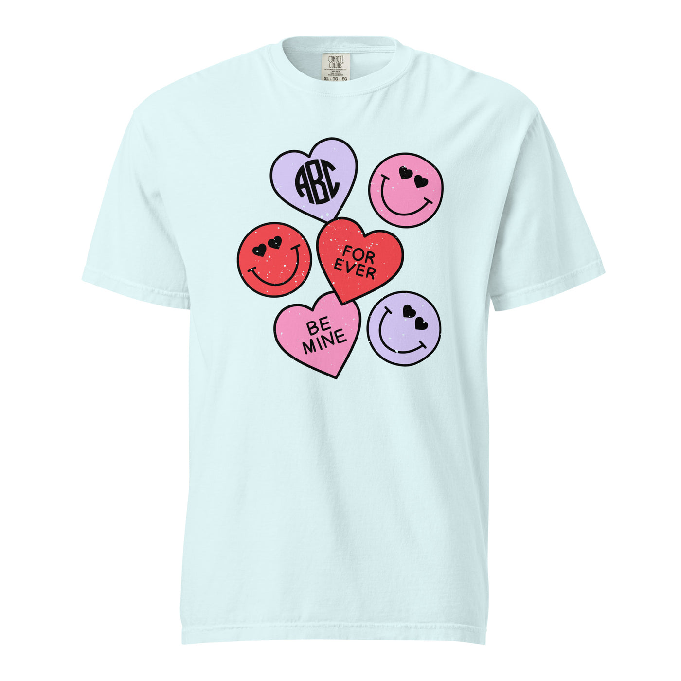 Monogrammed 'Smiley Hearts' T-Shirt