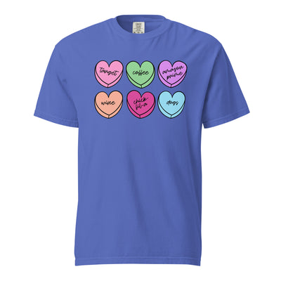 Monogrammed 'Basic Girl Candy Hearts' T-Shirt