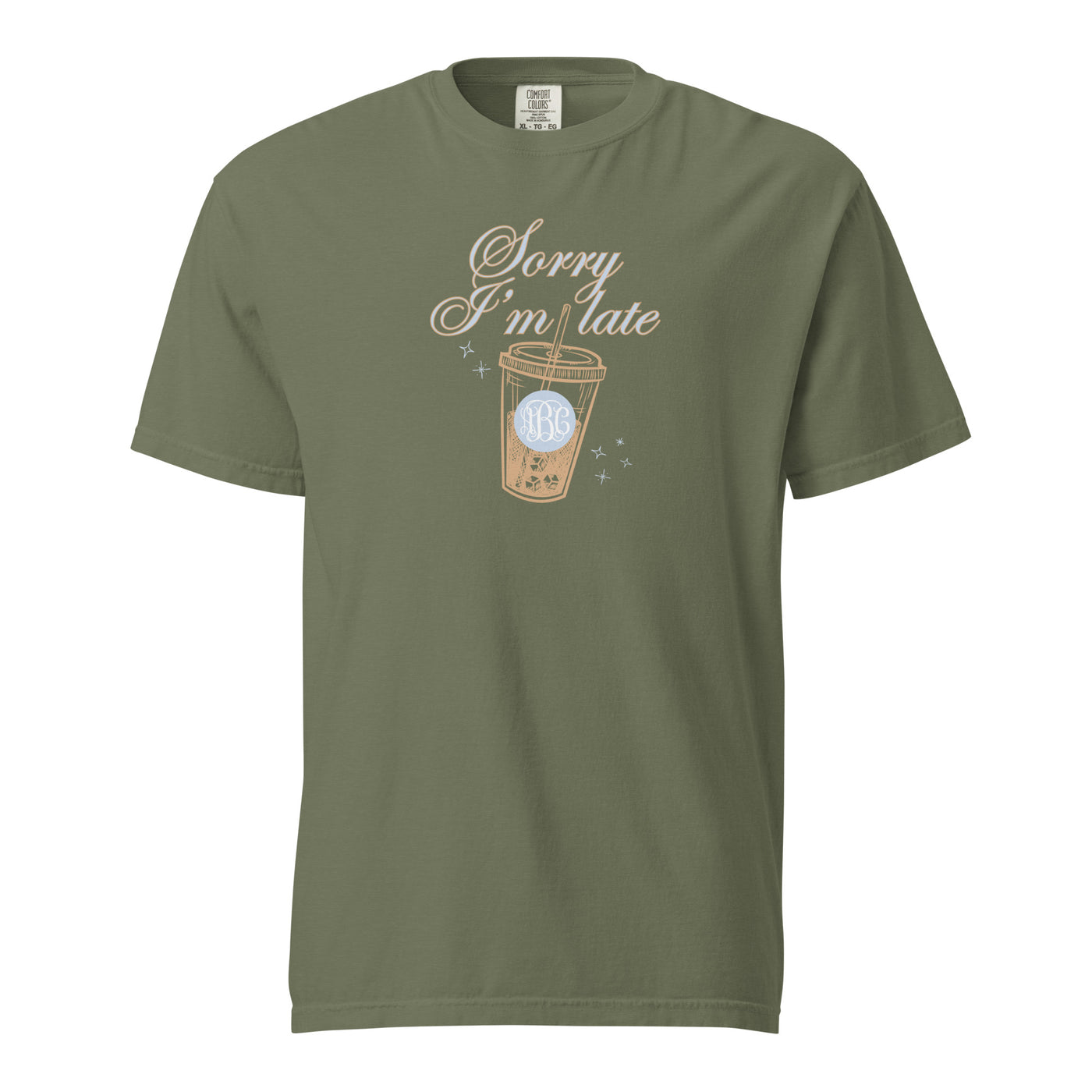 Monogrammed 'Sorry I'm Late' T-Shirt