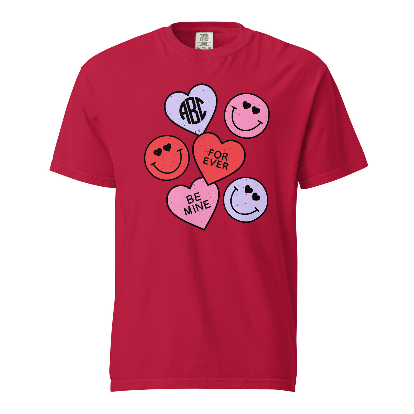 Monogrammed 'Smiley Hearts' T-Shirt