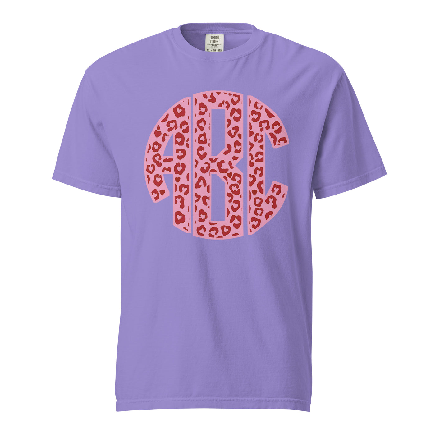 Monogrammed 'Leopard Love' Big Print T-Shirt