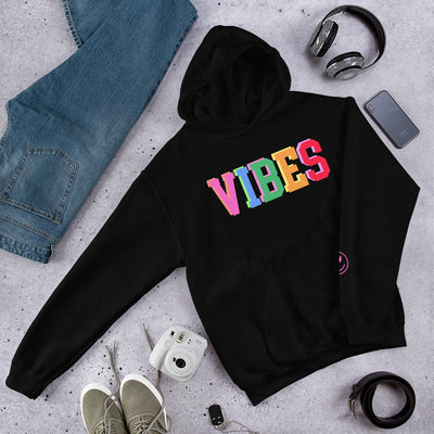 Initialed Colorful Block 'Vibes' Hoodie