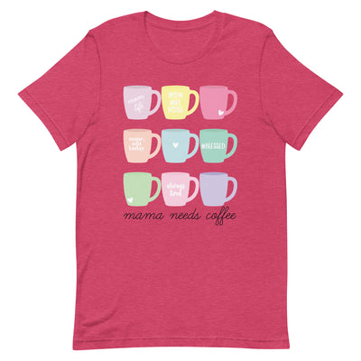 Monogrammed 'Mama Needs Coffee' Premium T-Shirt