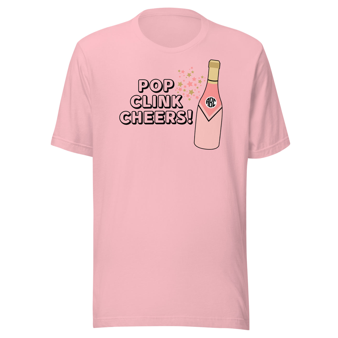 Monogrammed 'Pop Clink Cheers' Premium T-Shirt