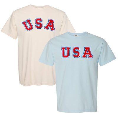 USA Letter Patch Comfort Colors T - Shirt - United Monograms