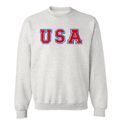 USA Letter Patch Crewneck Sweatshirt - United Monograms