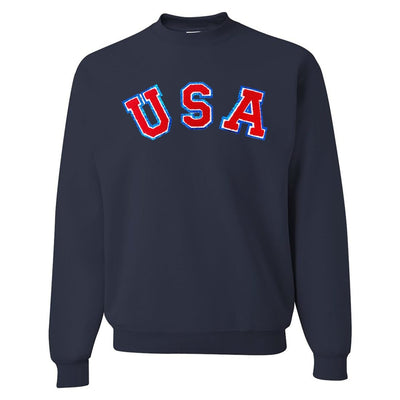 USA Letter Patch Crewneck Sweatshirt - United Monograms
