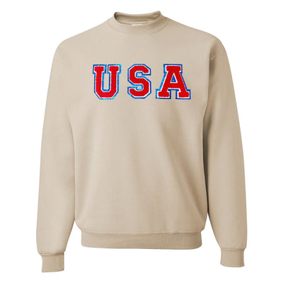 USA Letter Patch Crewneck Sweatshirt - United Monograms