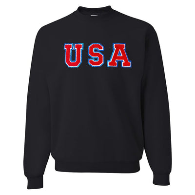 USA Letter Patch Crewneck Sweatshirt - United Monograms