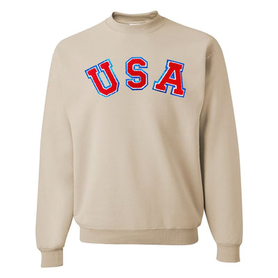 USA Letter Patch Crewneck Sweatshirt - United Monograms