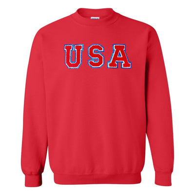USA Letter Patch Crewneck Sweatshirt - United Monograms