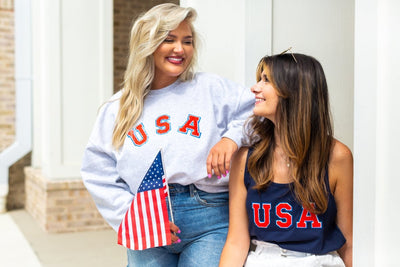USA Letter Patch Premium Tank Top - United Monograms