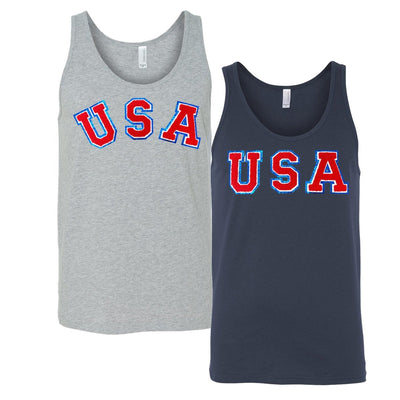USA Letter Patch Premium Tank Top - United Monograms