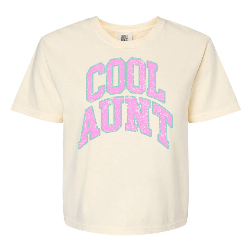 'Varsity Cool Aunt' Boxy T-Shirt - United Monograms