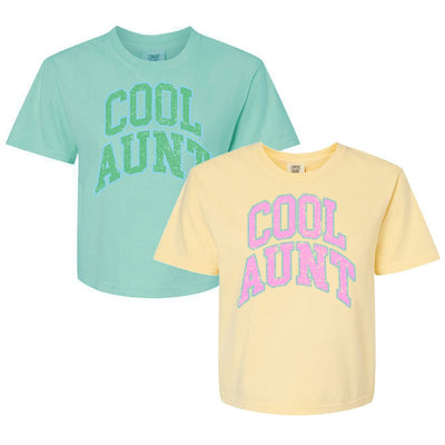 'Varsity Cool Aunt' Boxy T-Shirt - United Monograms