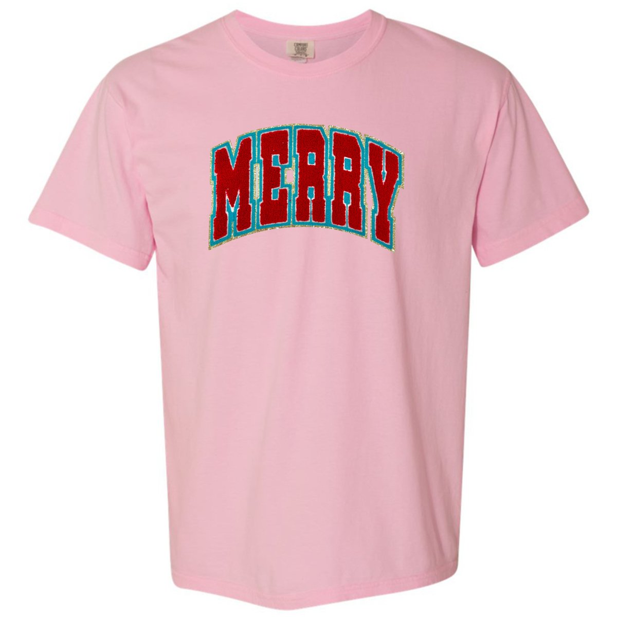 'Varsity Merry' Letter Patch Tee - United Monograms