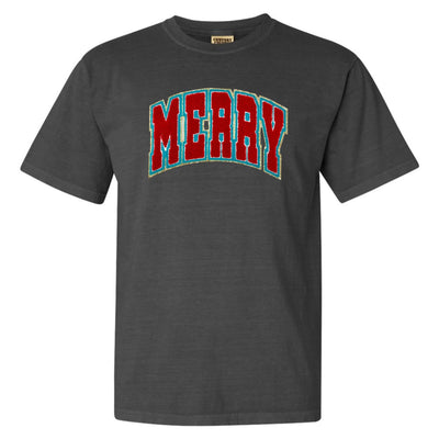 'Varsity Merry' Letter Patch Tee - United Monograms