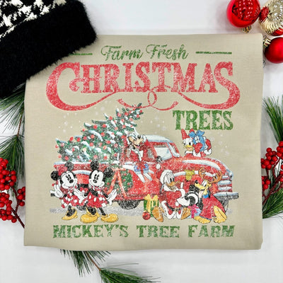 'Vintage Mickey's Tree Farm' Crewneck Sweatshirt - United Monograms