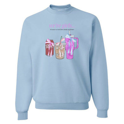 'We're Girls' Bow Drinks Crewneck Sweatshirt - United Monograms