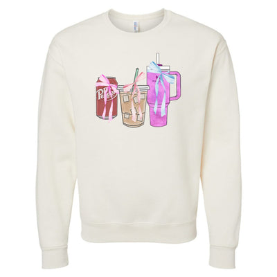 'We're Girls' Bow Drinks Crewneck Sweatshirt - United Monograms