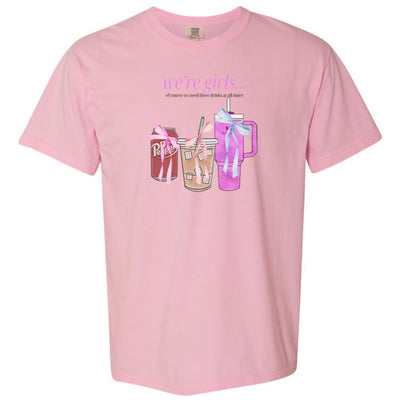'We're Girls' Bow Drinks T-Shirt - United Monograms
