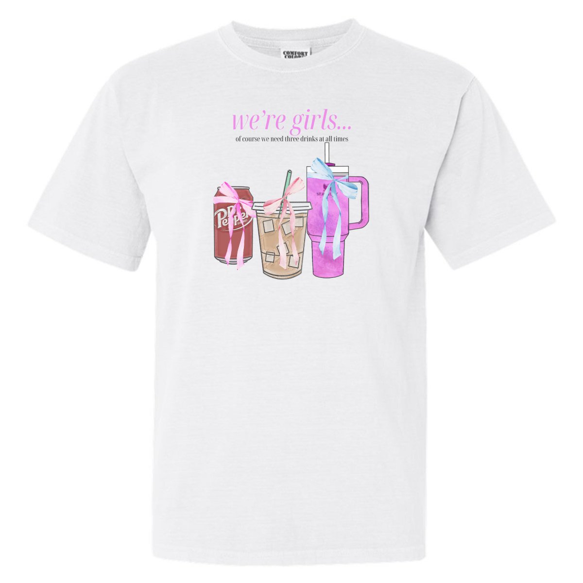 'We're Girls' Bow Drinks T-Shirt - United Monograms