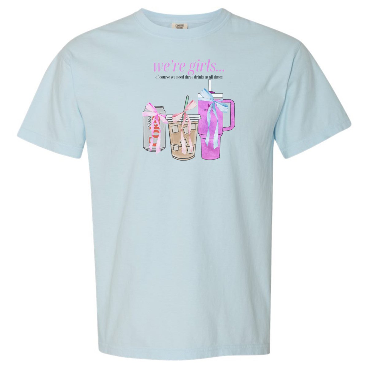 'We're Girls' Bow Drinks T-Shirt - United Monograms