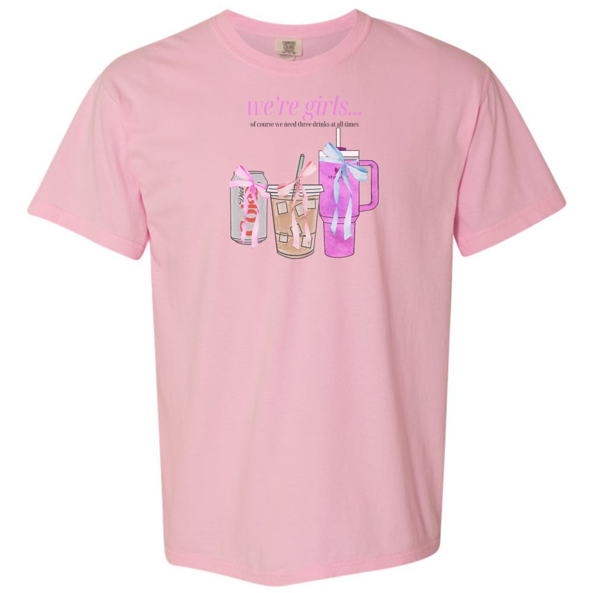 'We're Girls' Bow Drinks T-Shirt - United Monograms